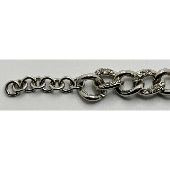 Silver Tone Women's Linked Bracelet 8" - Picture 4 of 9